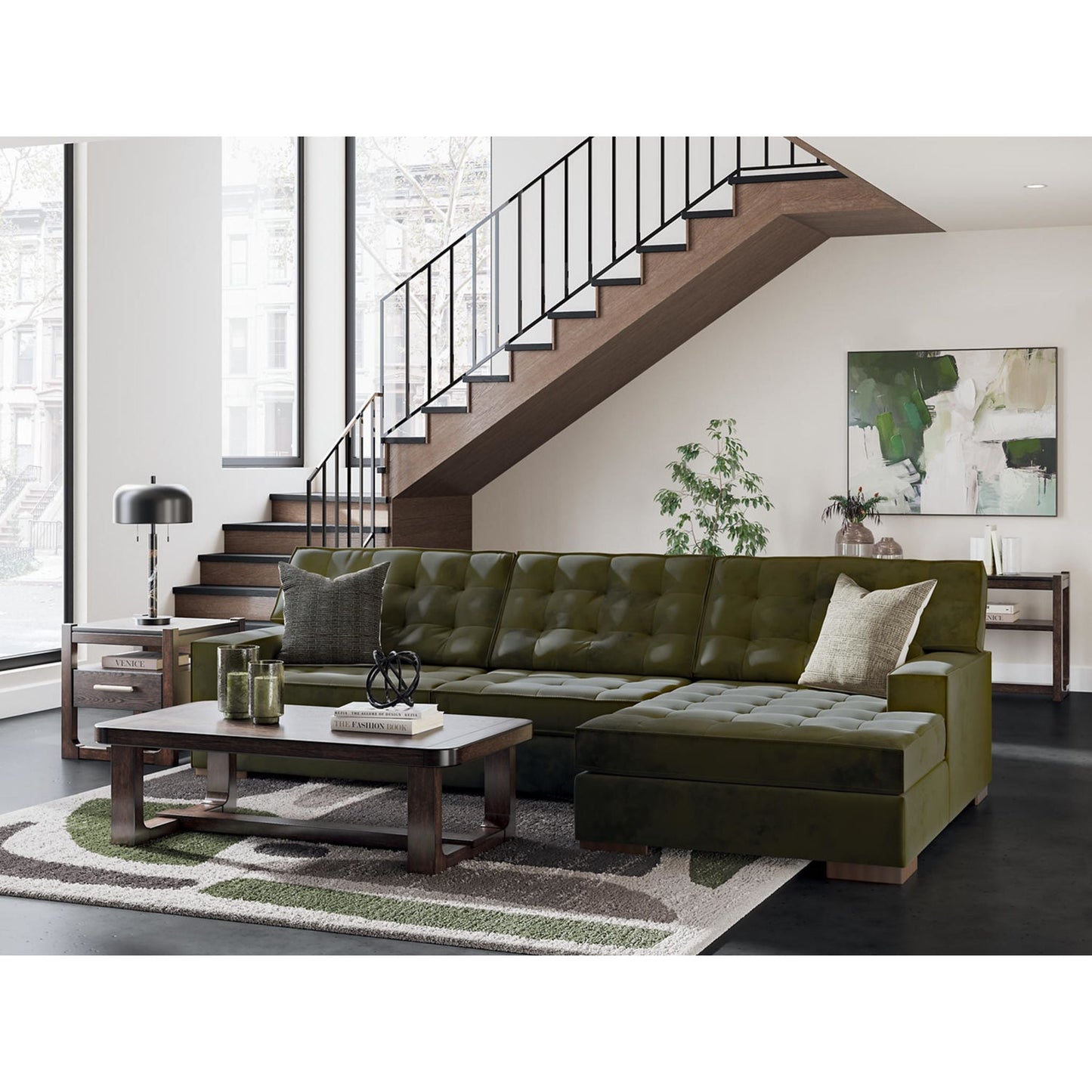 Caspian-Town 2 Piece Sectional with Chaise