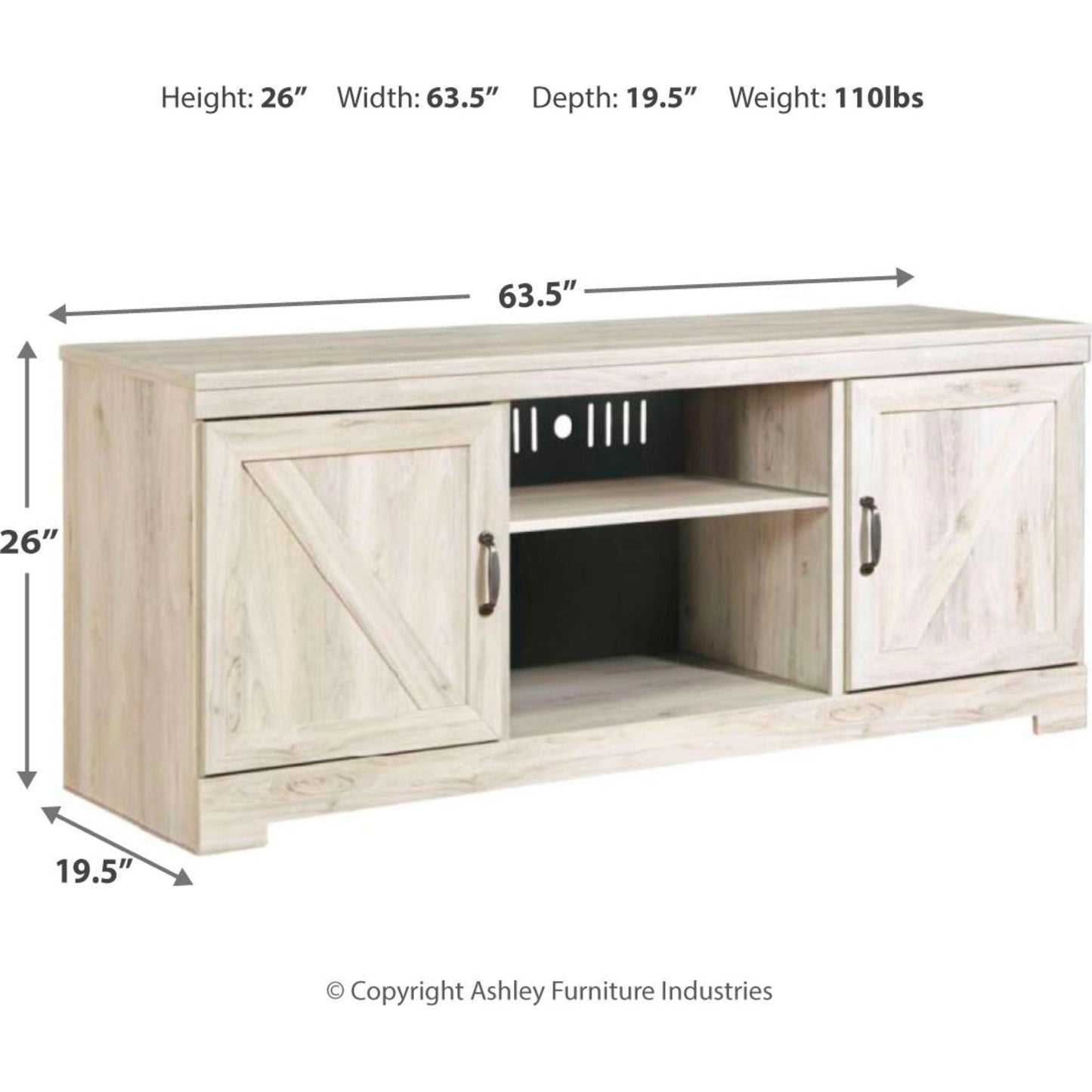 Bellaby TV Stand - Whitewash