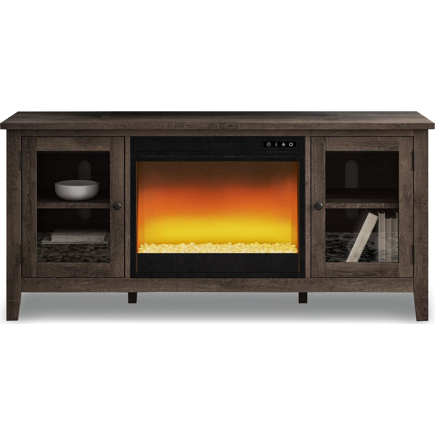 Arlenbry Credenza With Fireplace - Gray