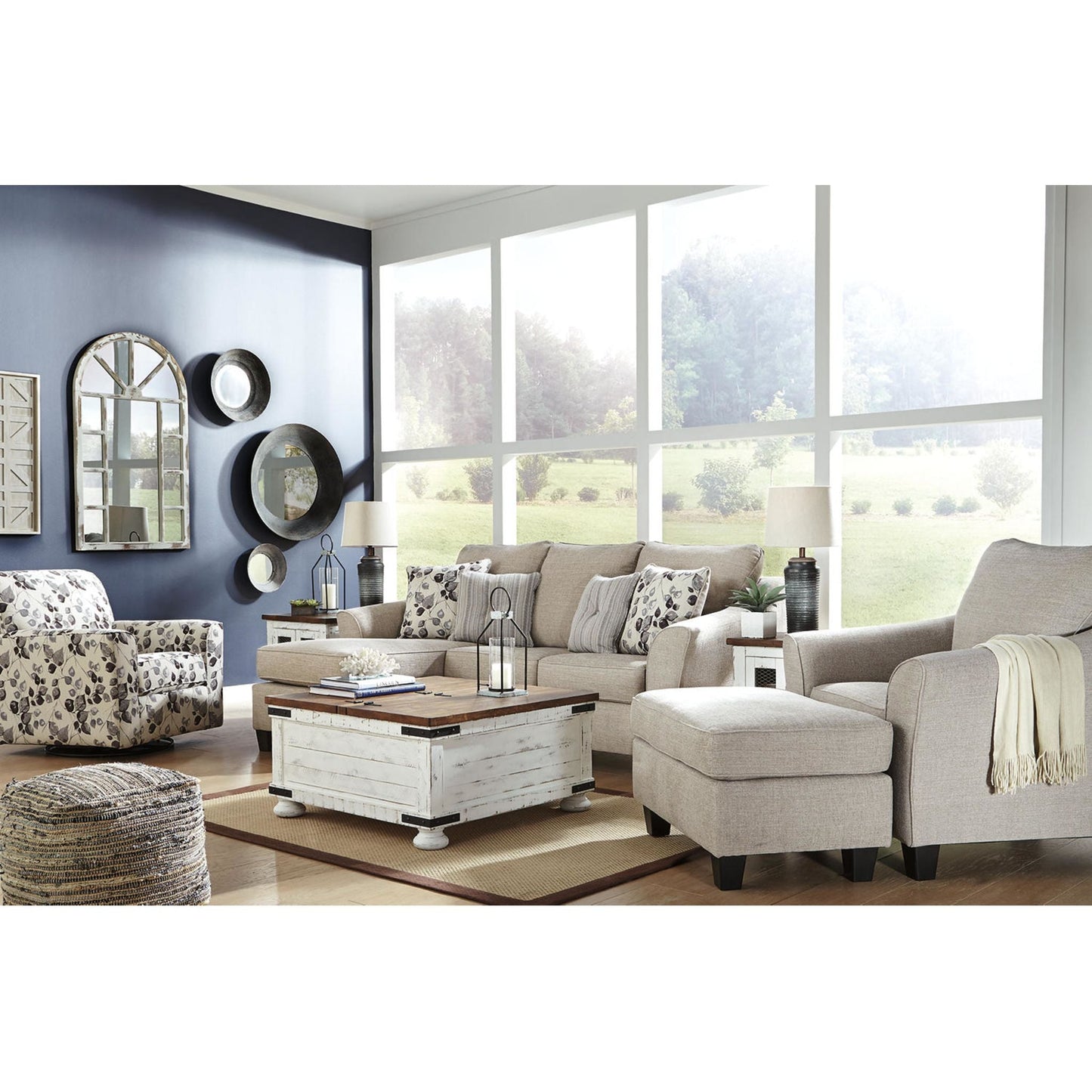 Abney Swivel Chair - Platinum