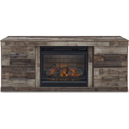 Derekson TV Stand with Fireplace - Multi Gray