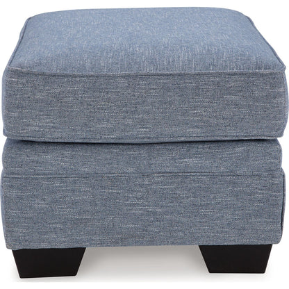 Carissa Manor Ottoman - Denim