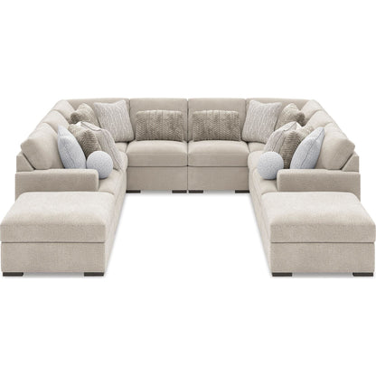 Cuddle Plush 8 Piece Modular Sectional with Ottomans - Arctic