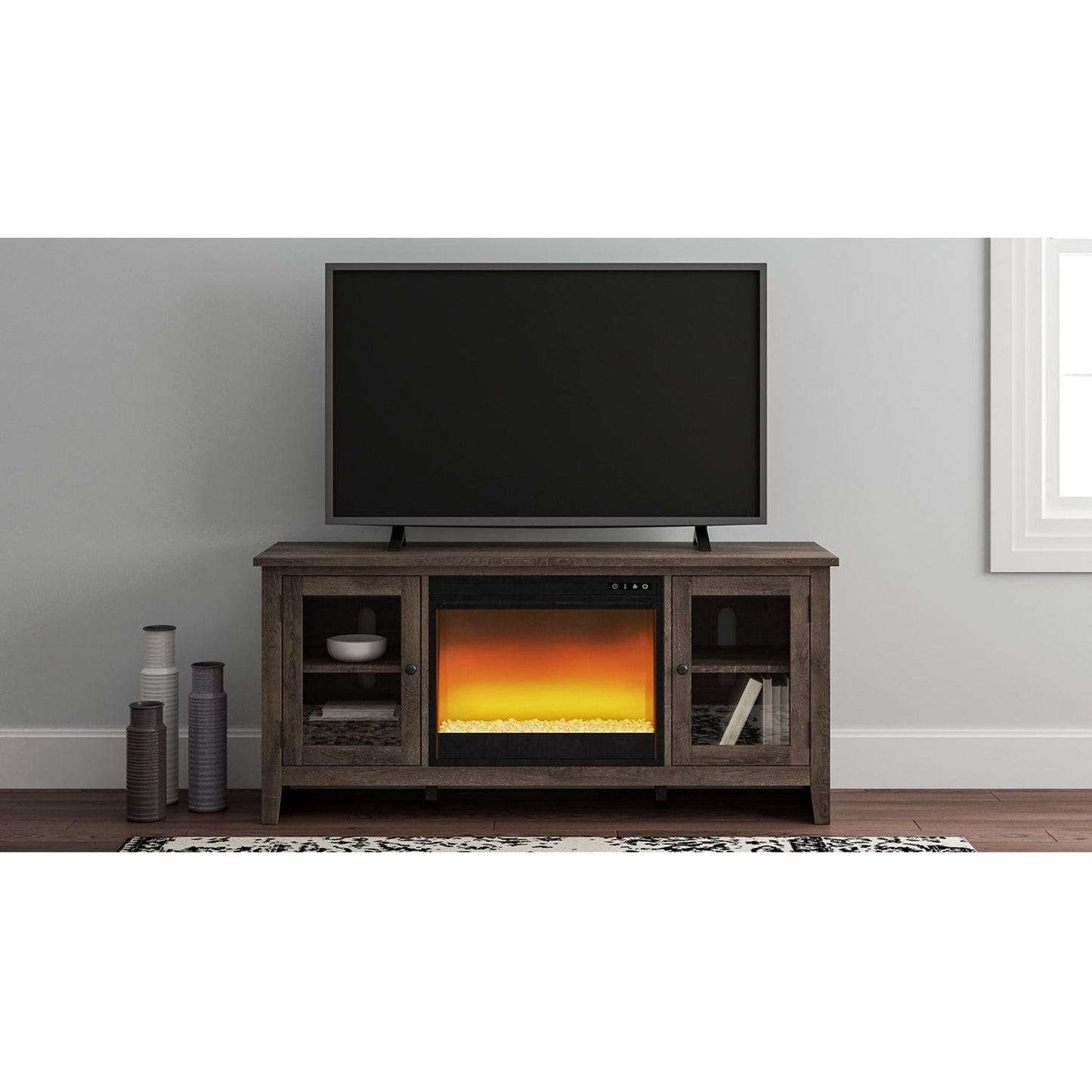 Arlenbry Credenza With Fireplace - Gray