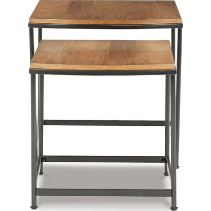Drezmoore Nesting End Table (Set of 2) - Light Brown/Black