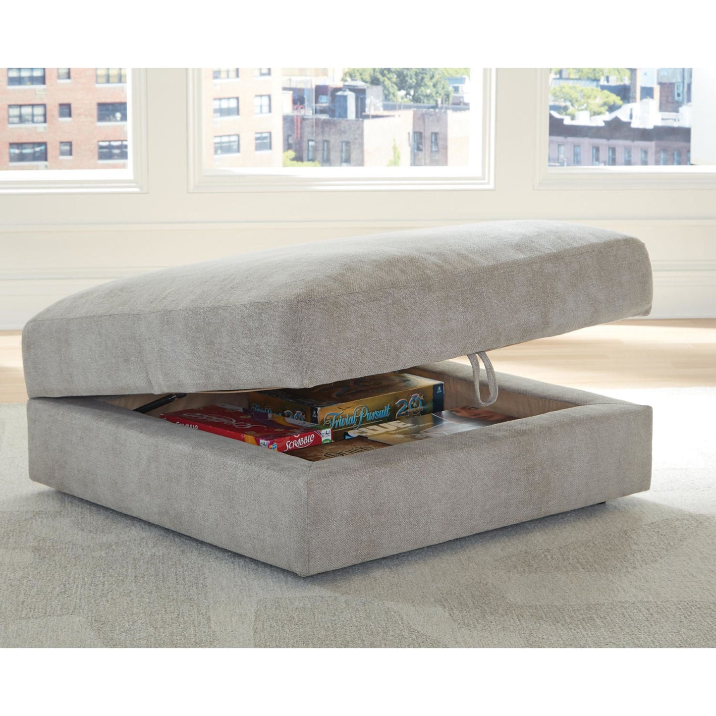 Aslan Court Storage Ottoman - Flax
