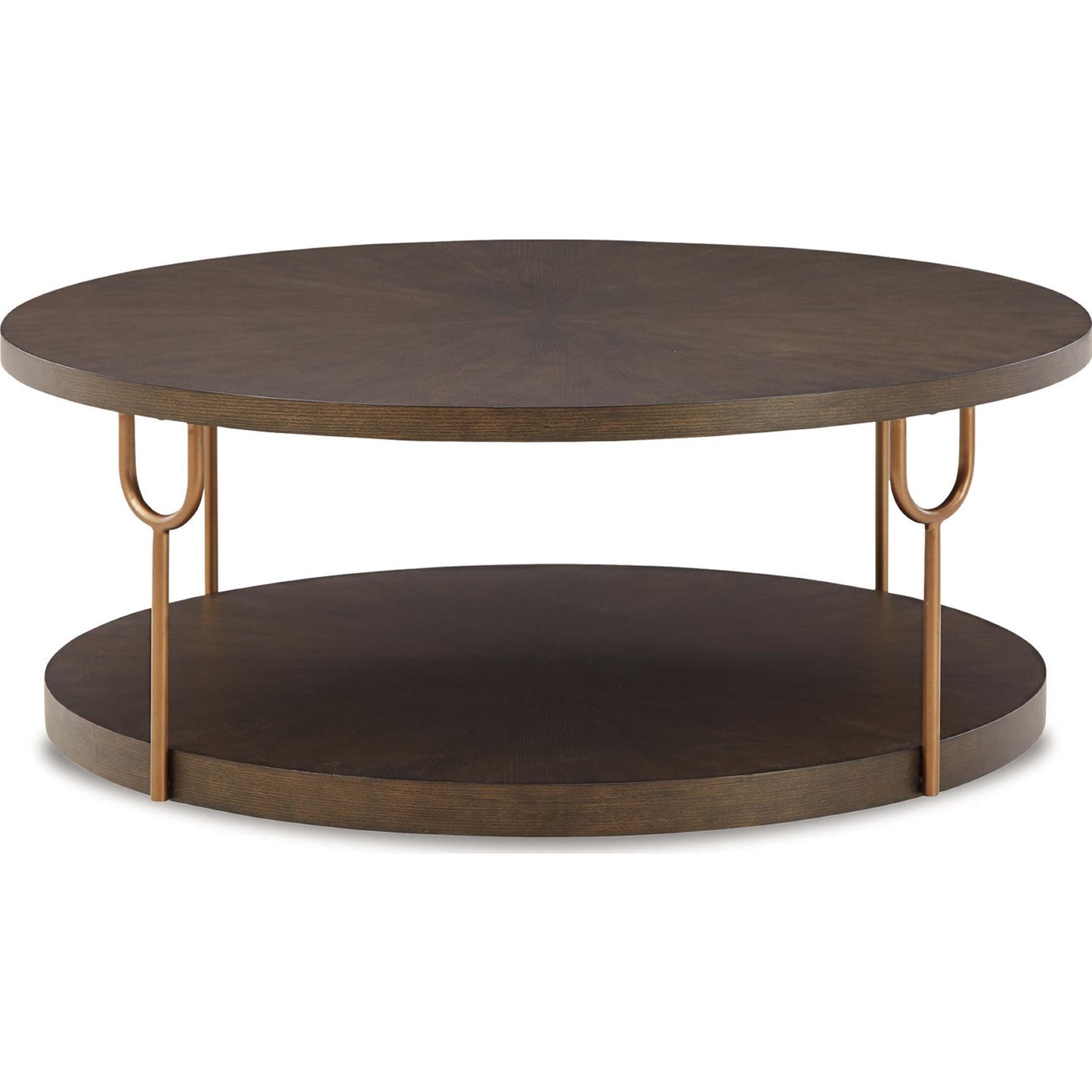 Brazburn Coffee Table - Dark Brown/Gold Finish