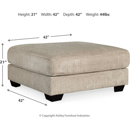 Ardsley Oversized Accent Ottoman - Pewter