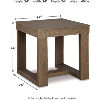 Cariton End Table - Gray