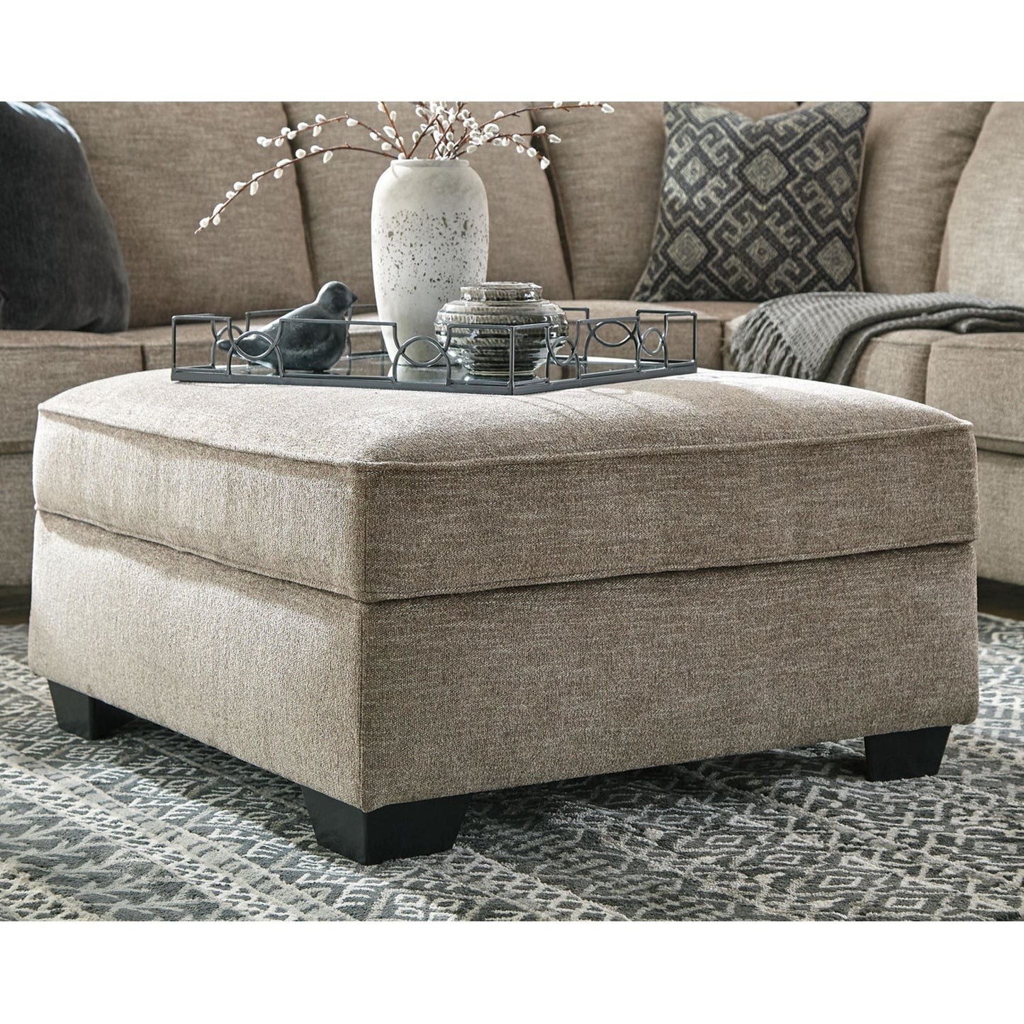 Bovarian Storage Ottoman - Stone