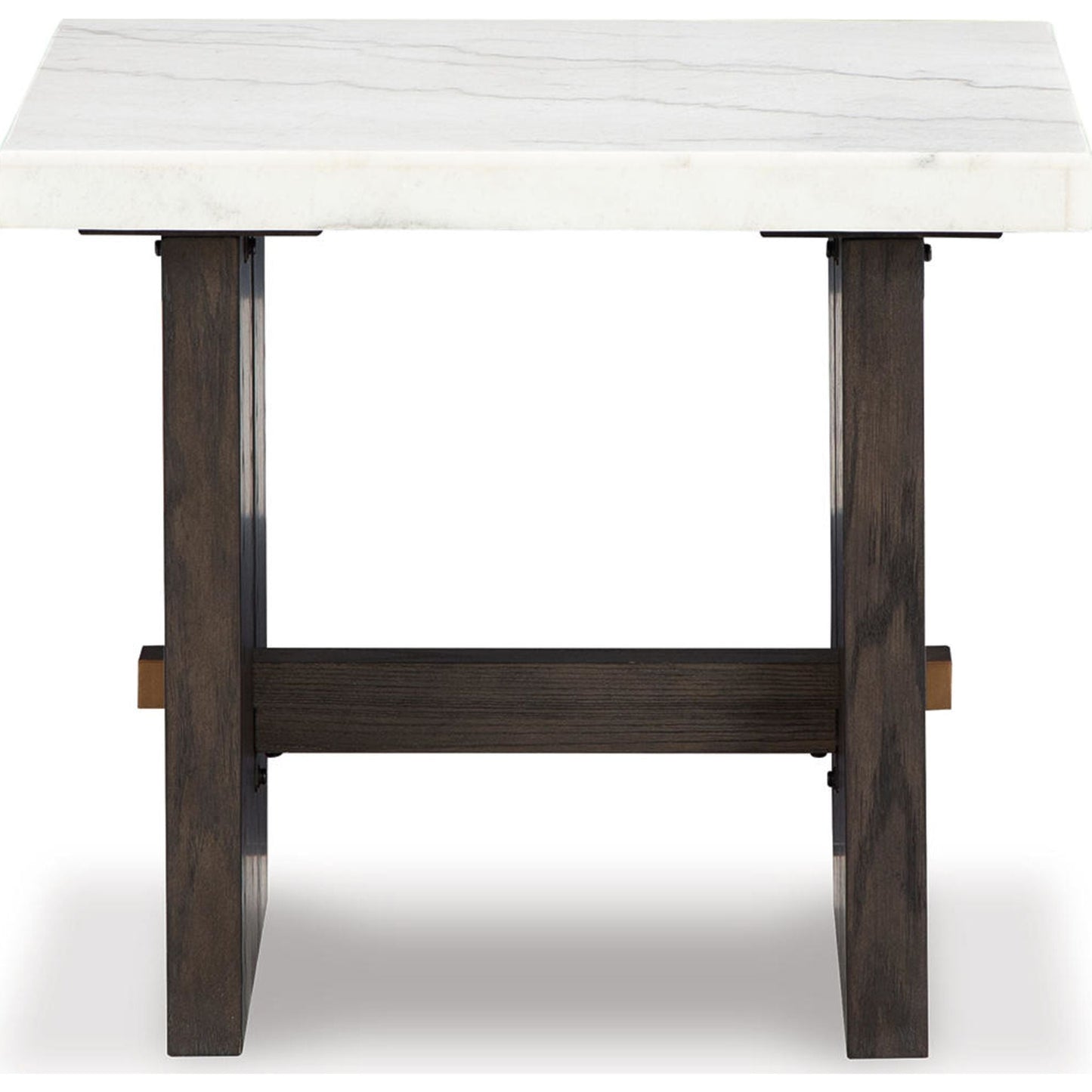 Burkhaus End Table - White/Dark Brown