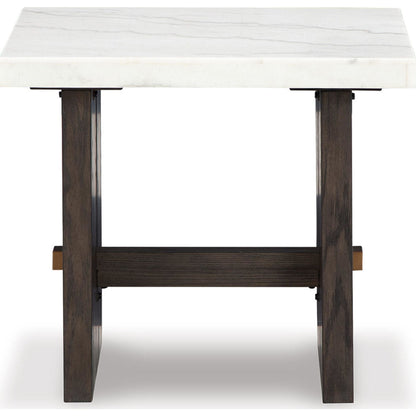 Burkhaus End Table - White/Dark Brown