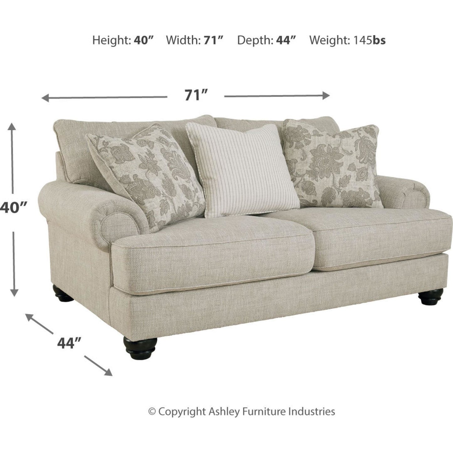 Asanti Loveseat - Fog