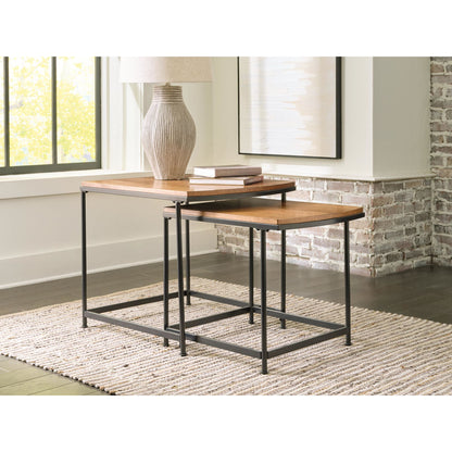 Drezmoore Nesting End Table (Set of 2) - Light Brown/Black