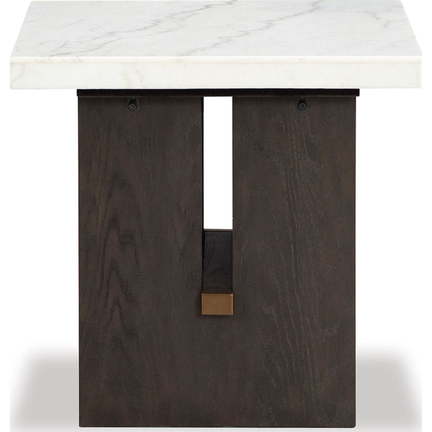 Burkhaus End Table - White/Dark Brown