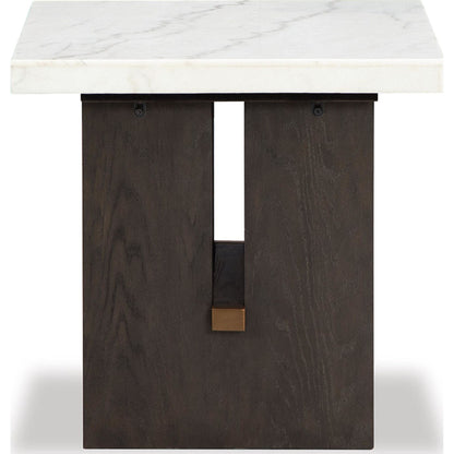 Burkhaus End Table - White/Dark Brown