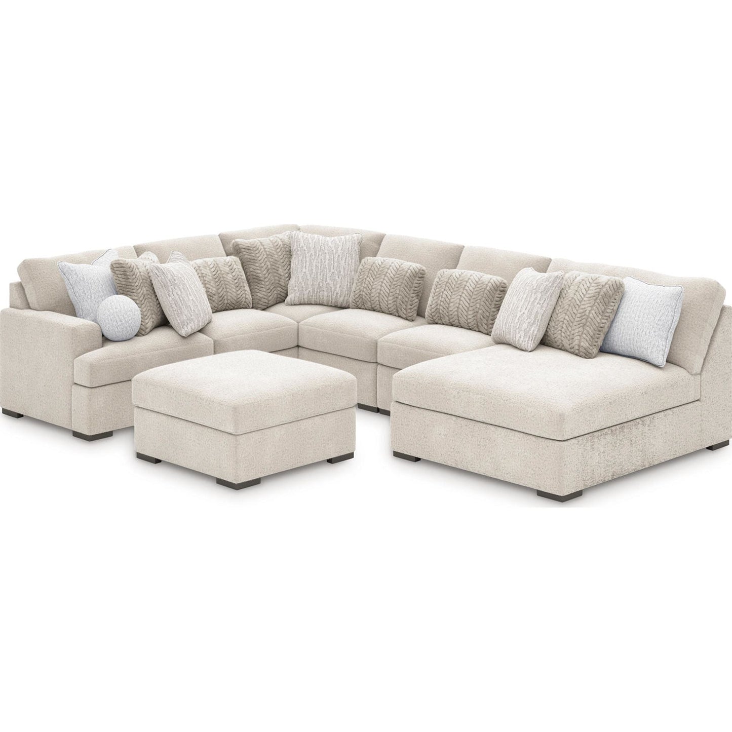 Cuddle Plush 6 Piece Modular Sectional with Chaise
