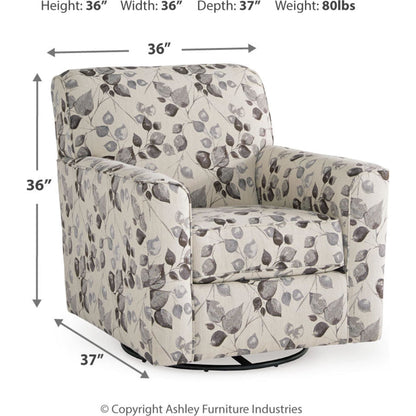 Abney Swivel Chair - Platinum