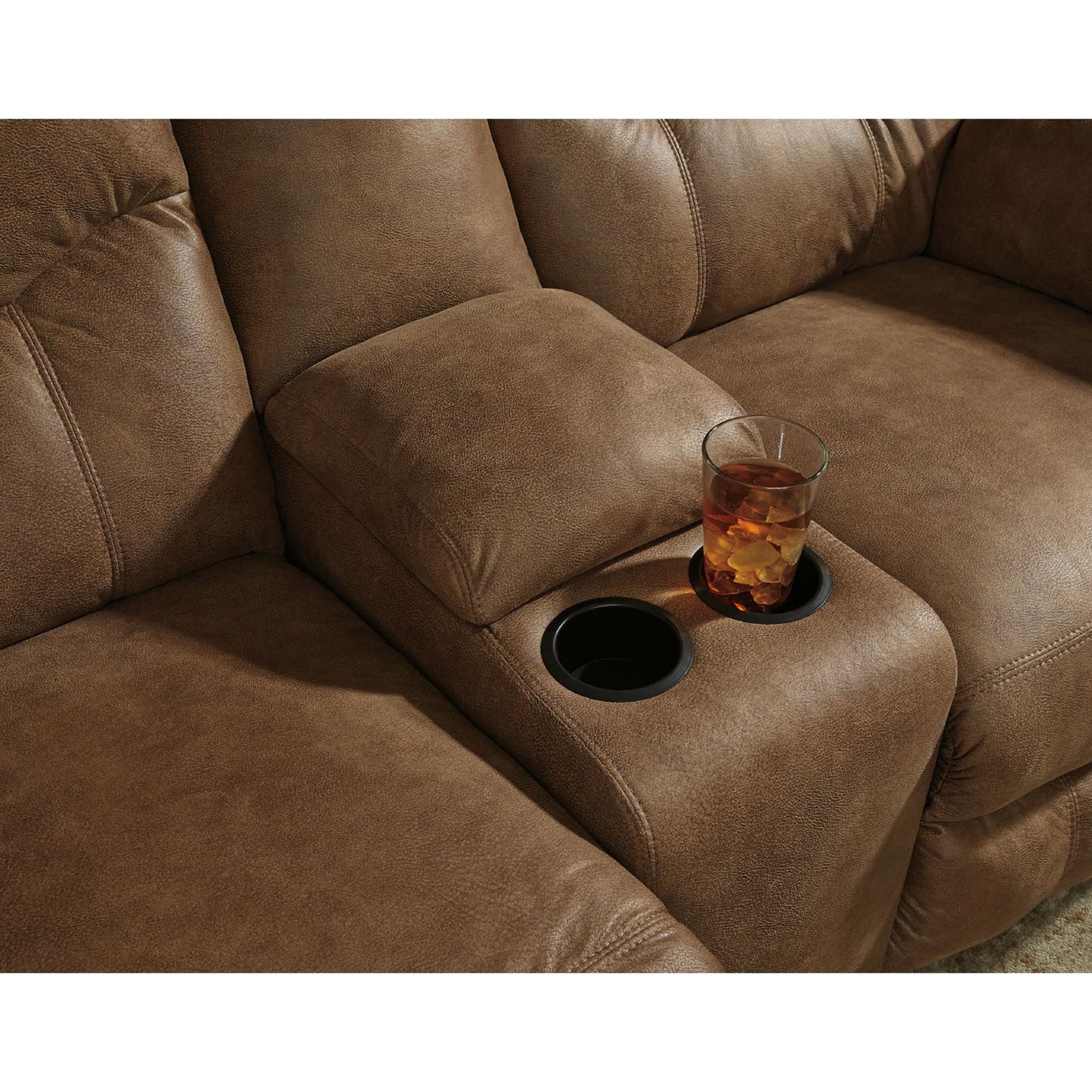 Boxberg Reclining Loveseat with Console - Bark