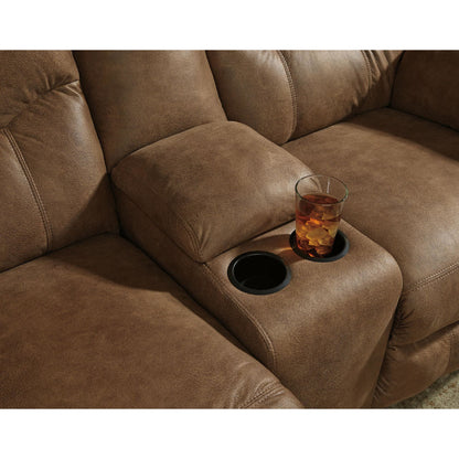 Boxberg Reclining Loveseat with Console - Bark