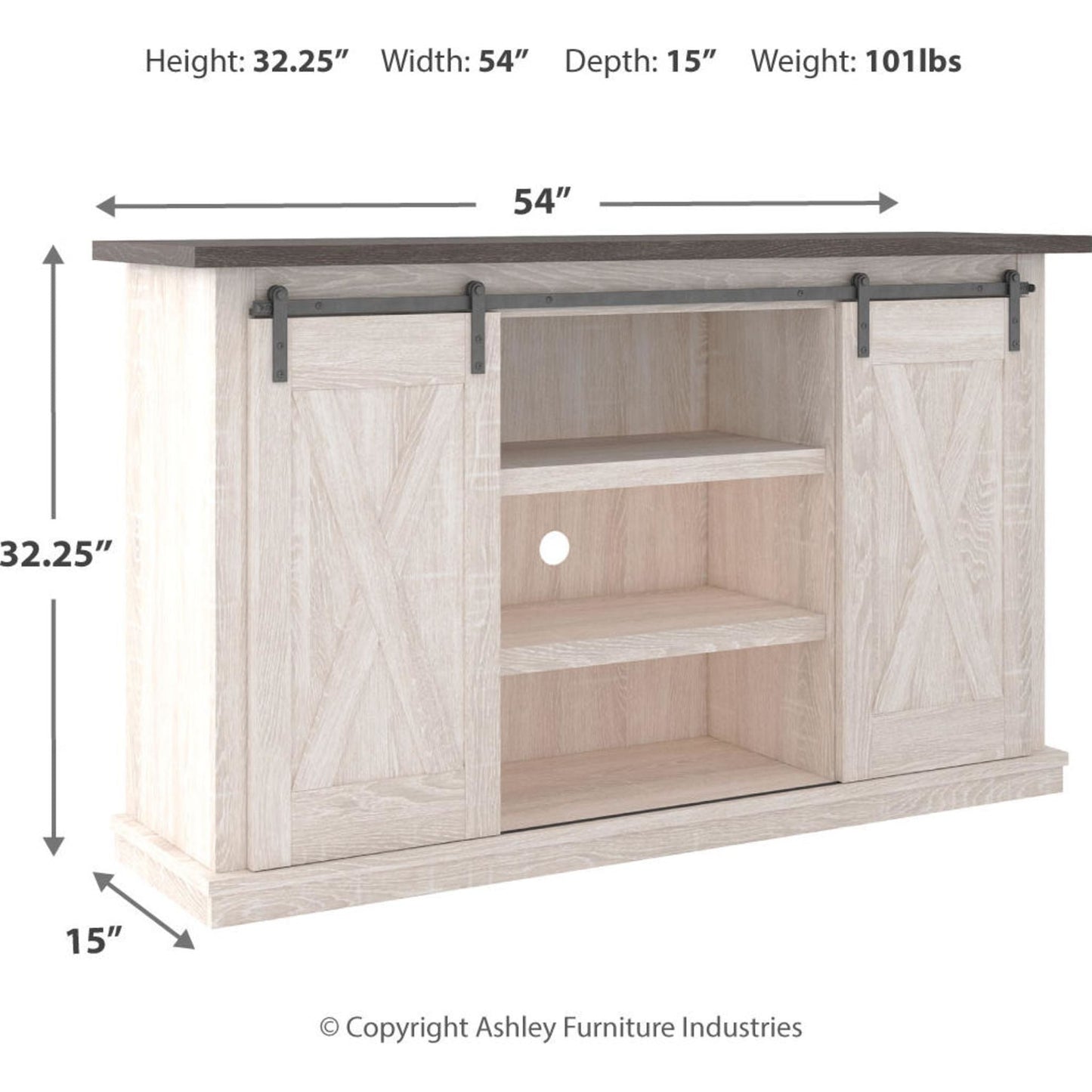 Dorrinson TV Stand - Two-tone