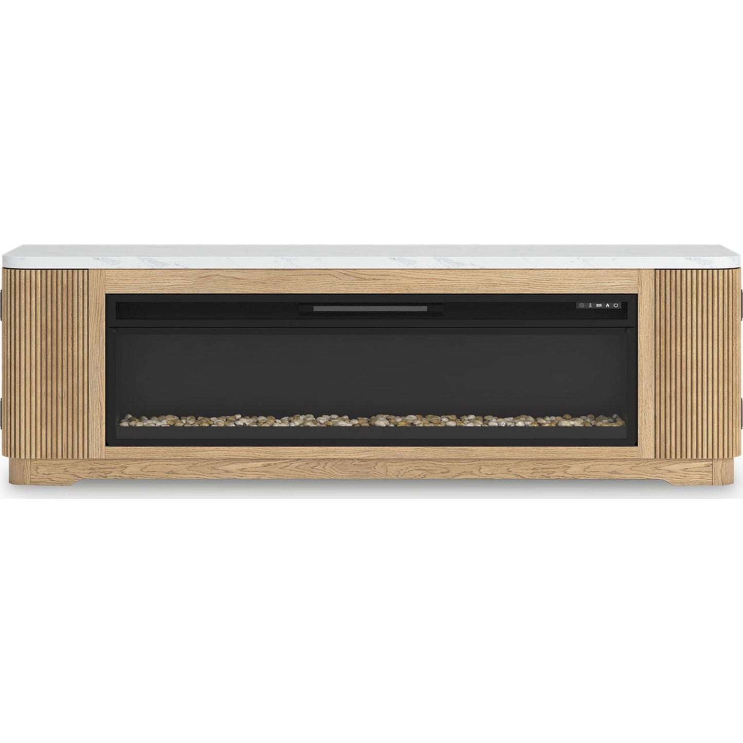 Camdill TV Stand with Fireplace - Light Brown
