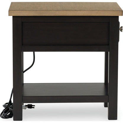 Drazmine Chairside End Table - Brown
