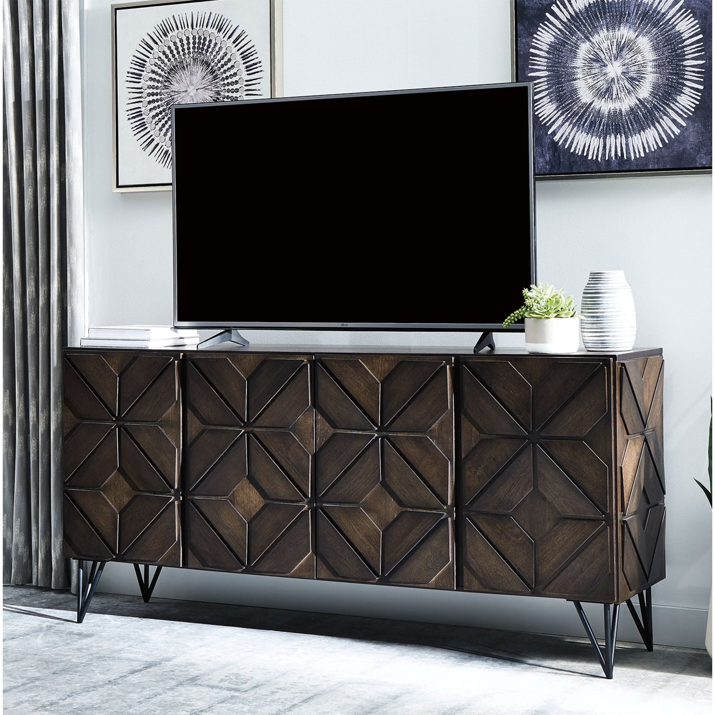 Chasinfield TV Stand - Dark Brown
