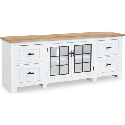Ashbryn TV Stand - White/Natural