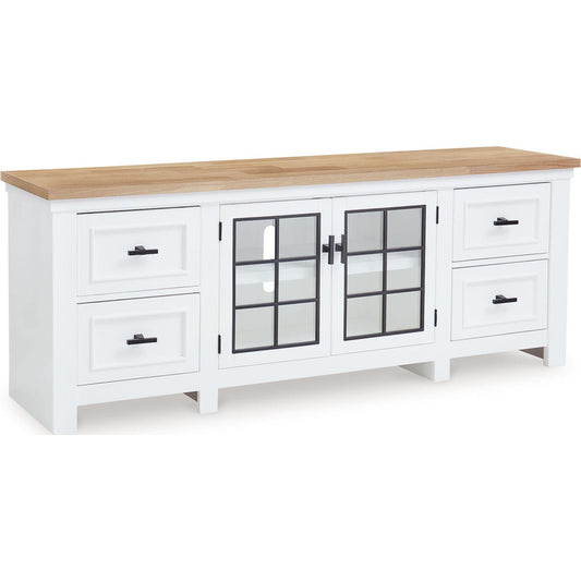 Ashbryn TV Stand - White/Natural
