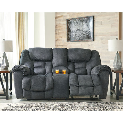 Capehorn Reclining Loveseat with Console - Granite