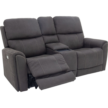 Damon Power Reclining Loveseat - Stonewash Gunmetal