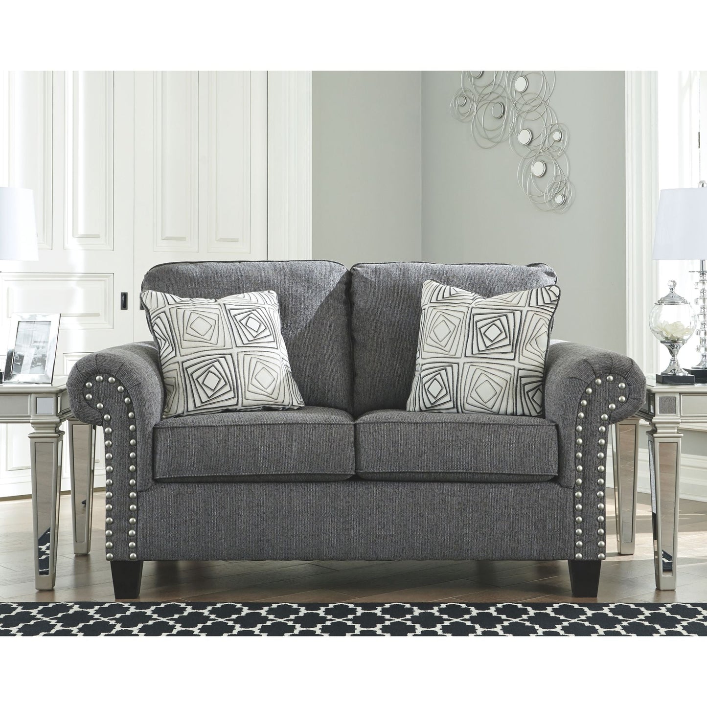 Agleno Loveseat - Charcoal