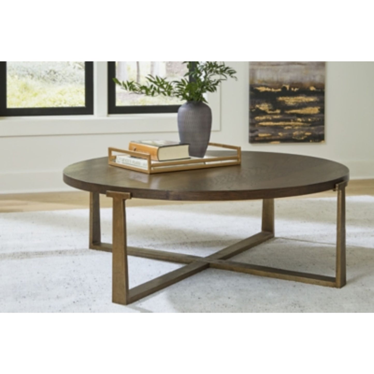 Balintmore Coffee Table - Brown/Gold Finish