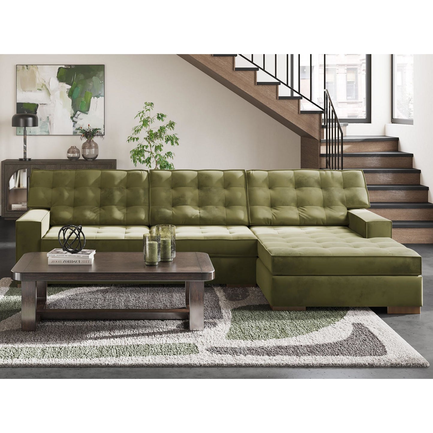 Caspian-Town 2 Piece Sectional with Chaise