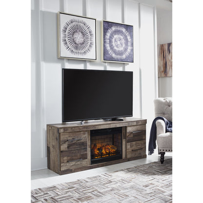 Derekson TV Stand with Fireplace - Multi Gray