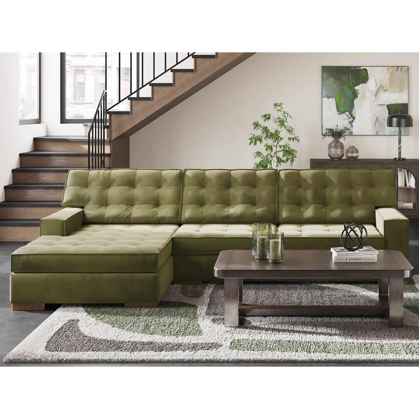 Caspian-Town 2 Piece Sectional with Chaise
