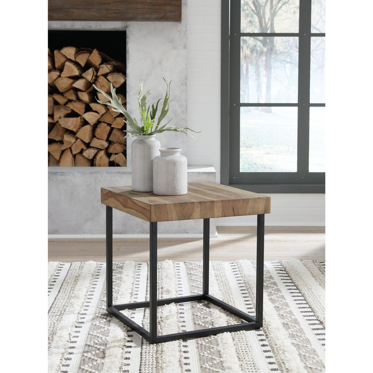 Bellwick End Table - Natural/Black