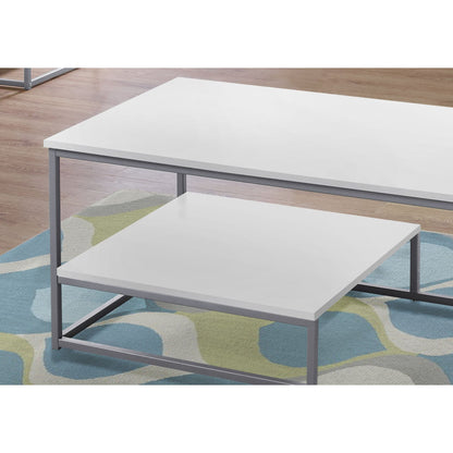 Arianna 3 Pack Tables - White/Silver