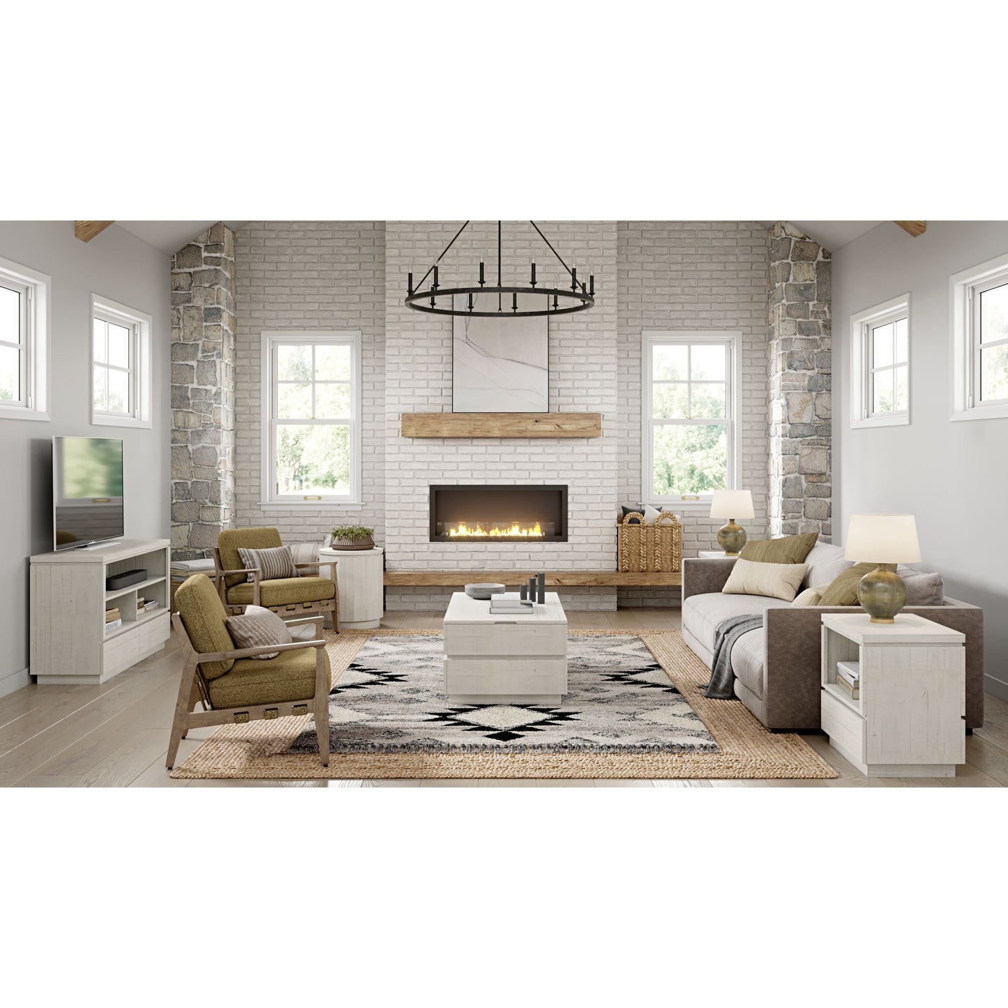 Claudette Coffee Table - Alabaster