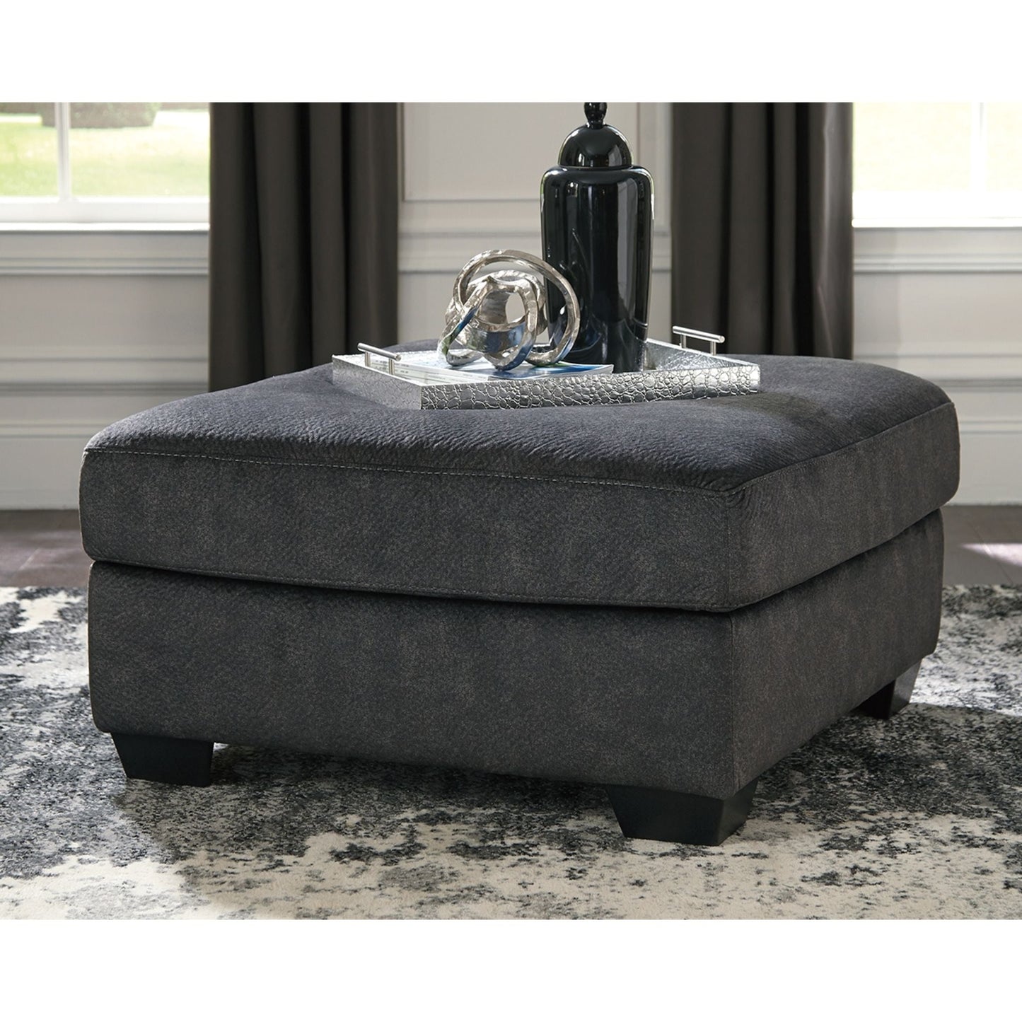 Accrington Oversized Accent Ottoman - Granite