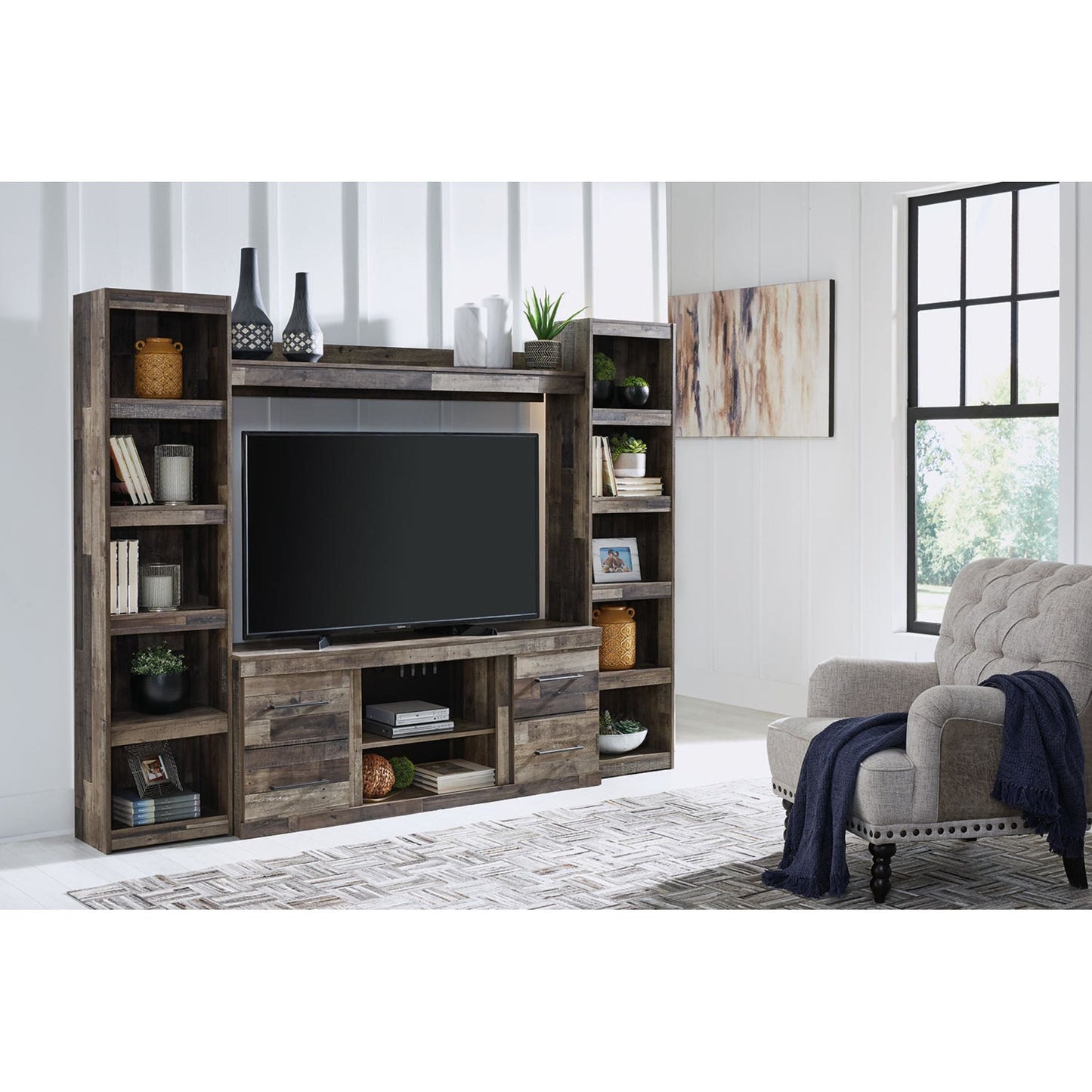 Derekson 4 Piece Entertainment Unit - Multi Gray