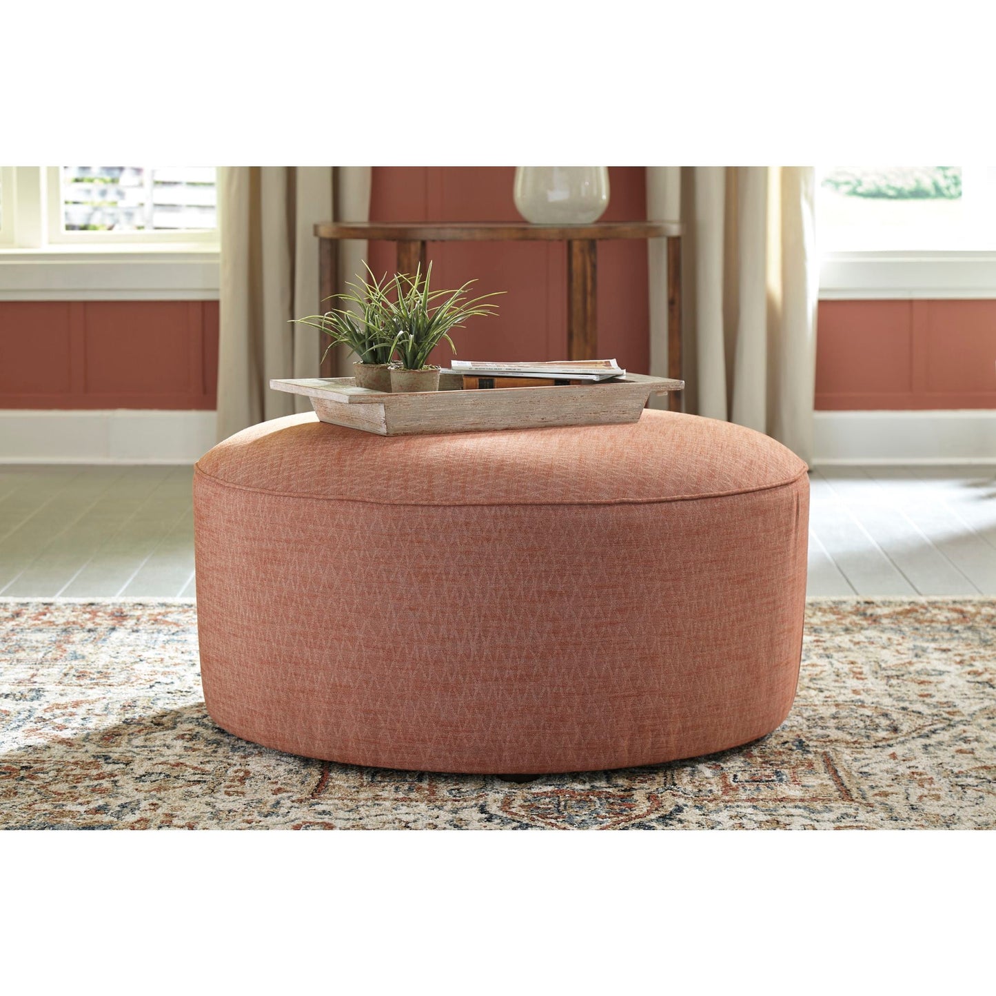 Almanza Oversized Accent Ottoman - Henna