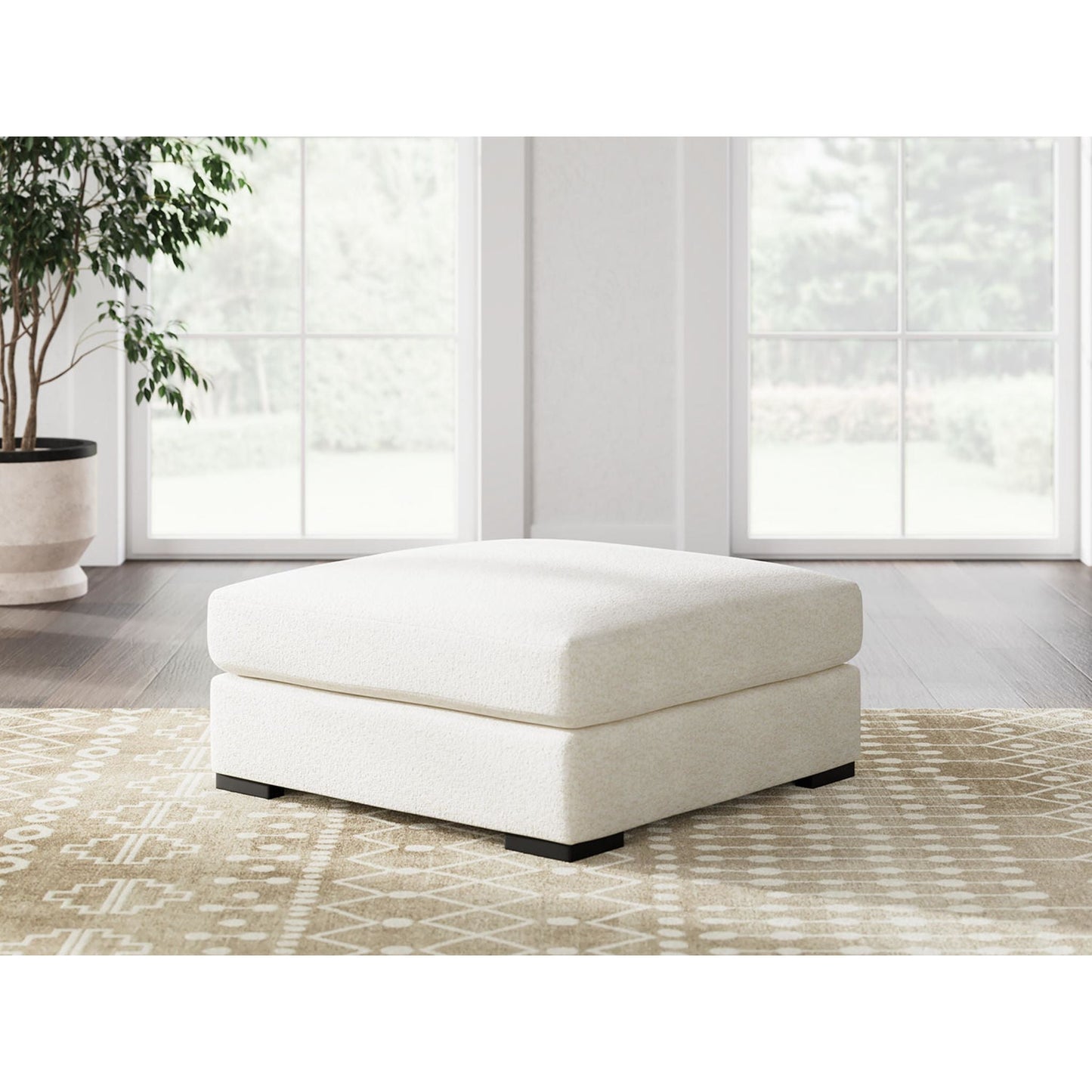 Donelson Creek Oversized Accent Ottoman - Vanilla
