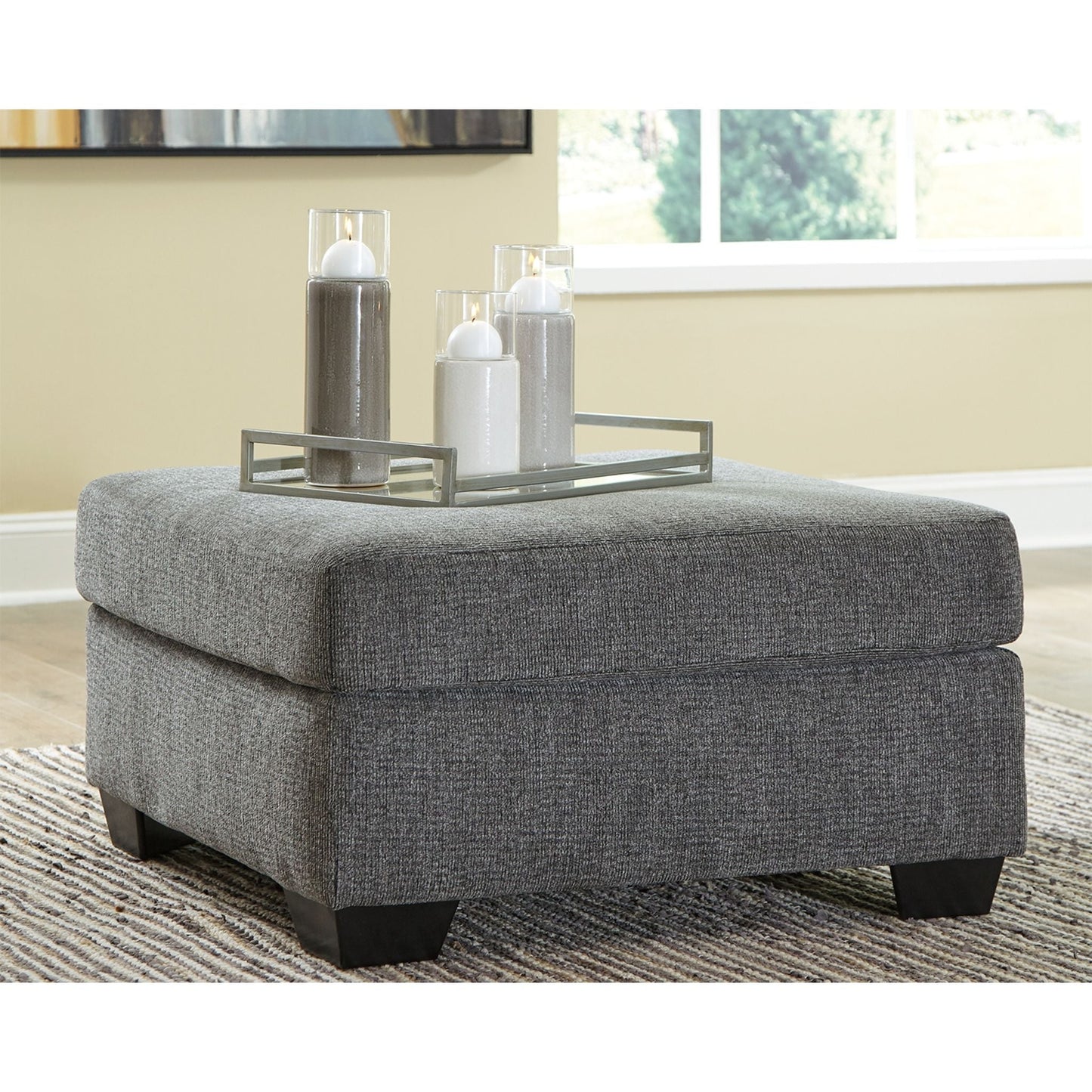 Dalhart Oversized Accent Ottoman - Charcoal
