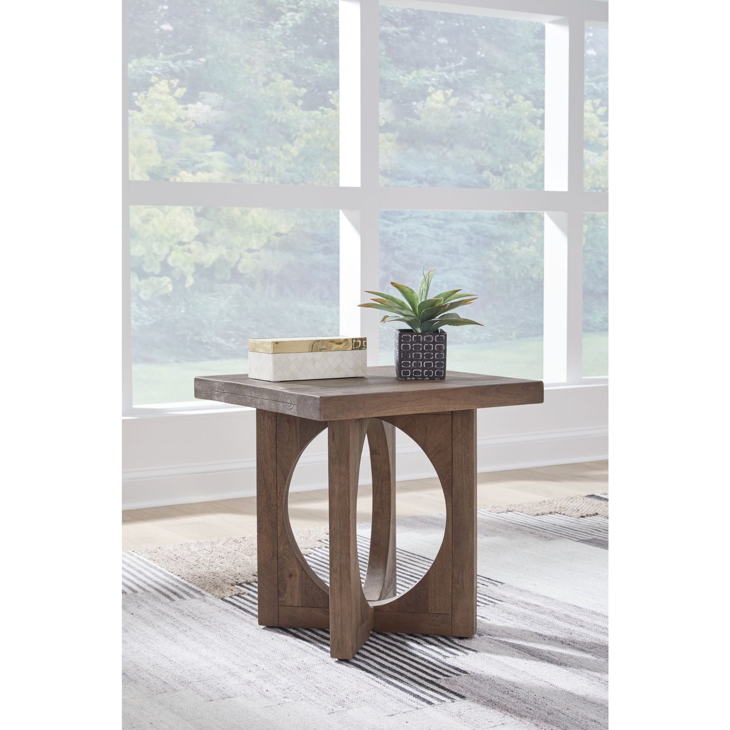 Abbianna End Table - Medium Brown