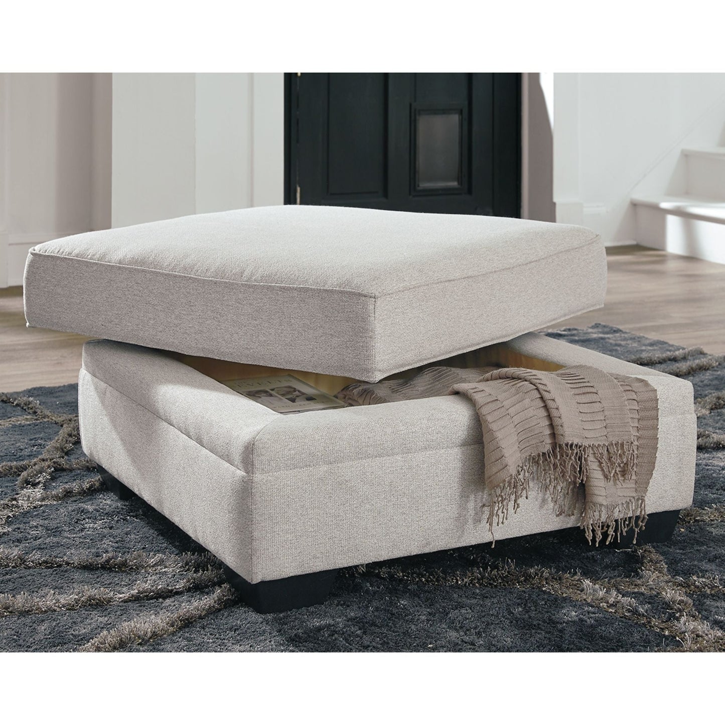 Dellara Storage Ottoman - Chalk