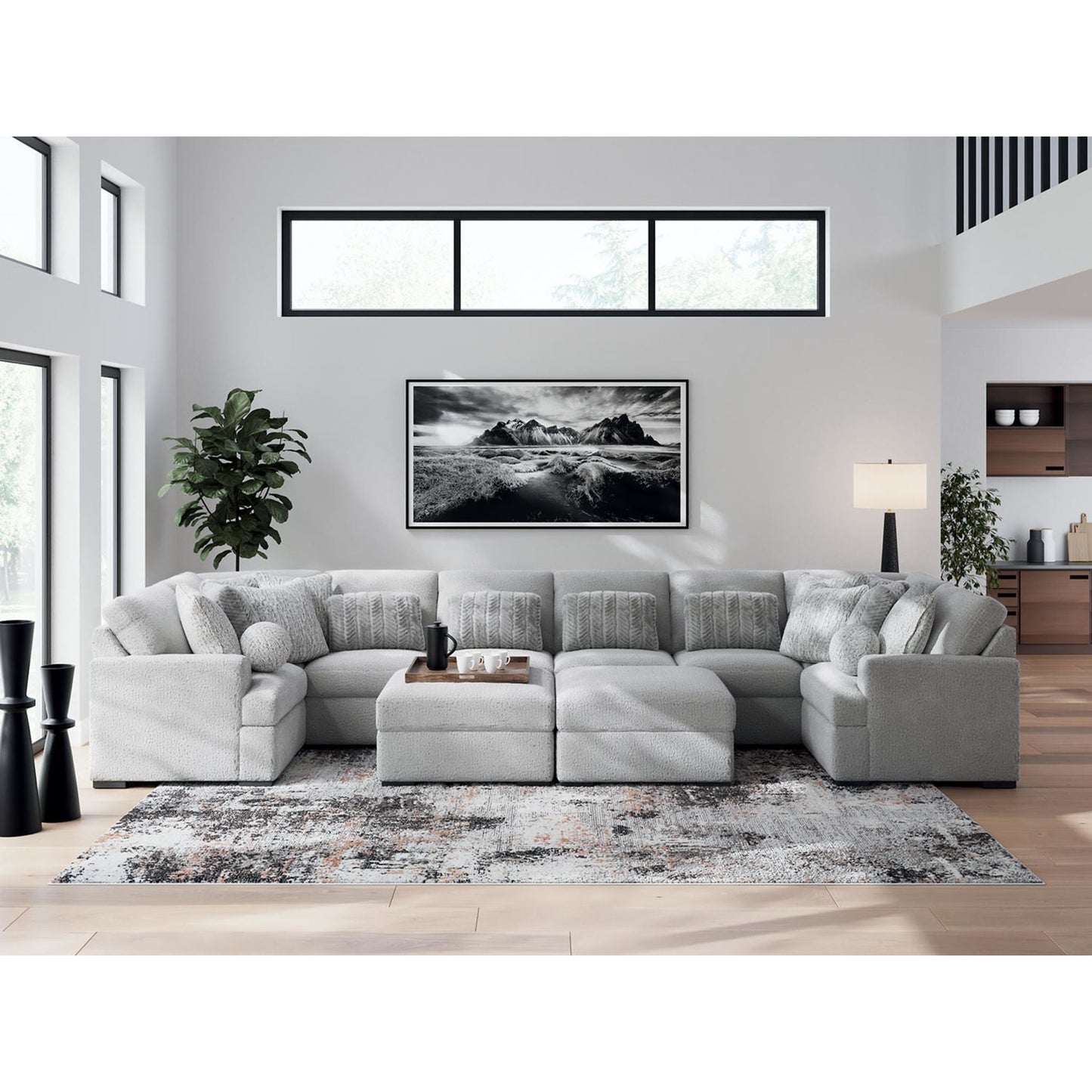 Cuddle Plush Oversized Accent Ottoman - Arctic