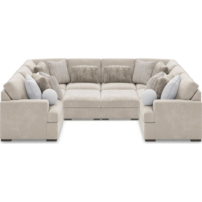 Cuddle Plush 8 Piece Modular Sectional with Ottomans - Arctic