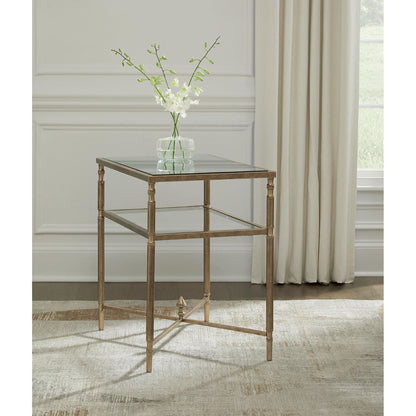Cloverty End Table - Aged Gold Finish
